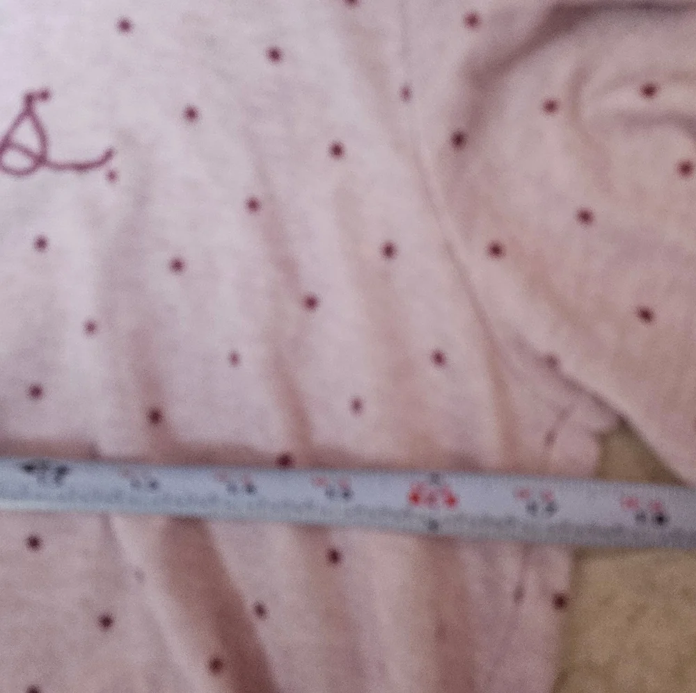 Laura Ashley Pajama Set Women’s Sz Med Pink Polka Dot Dreams 2pc Excellent Cond